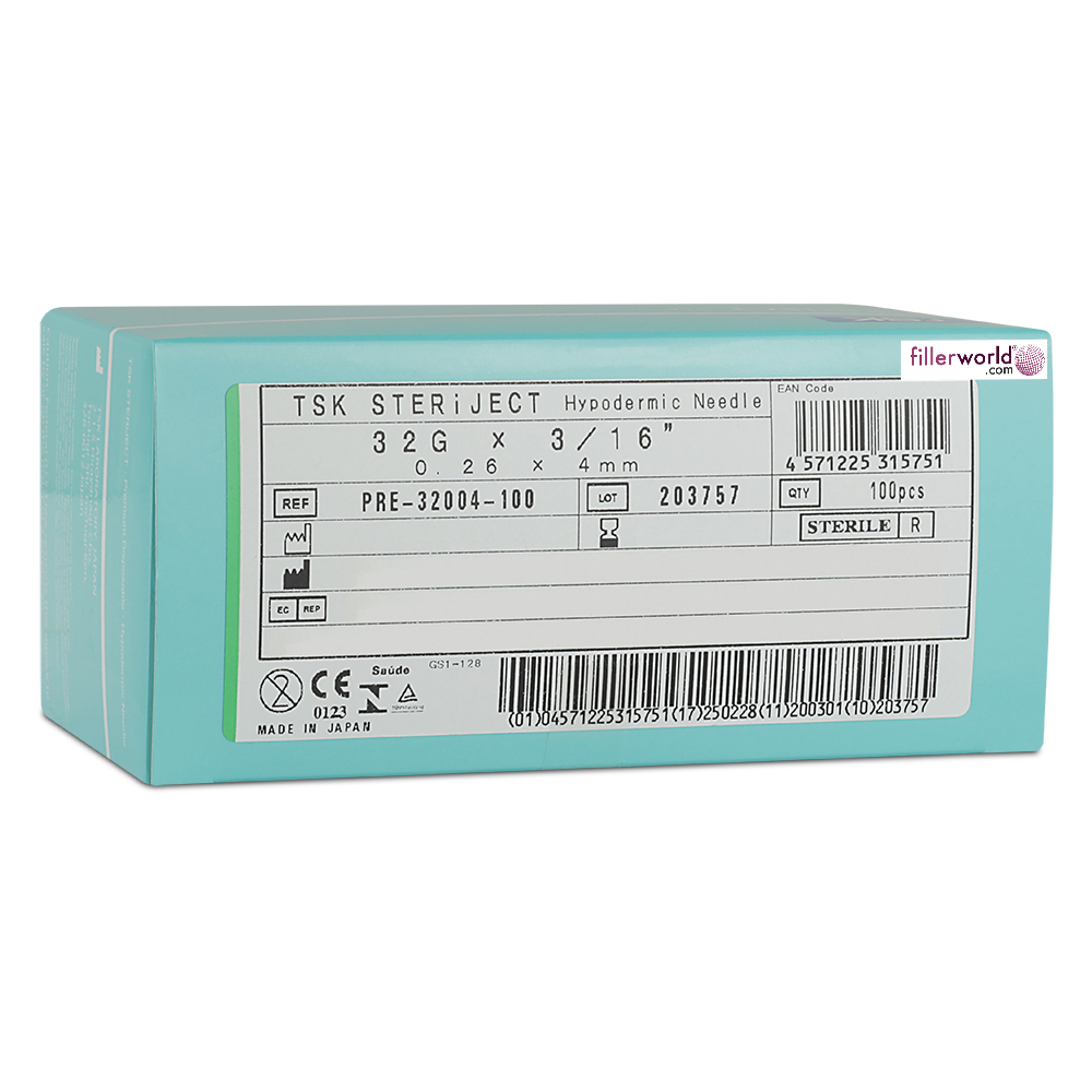 TSK Pre Regular Hub Needle 32G x 4mm (3/16