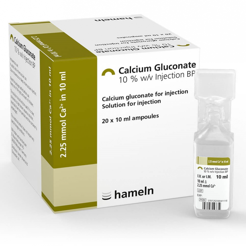 Calcium Gluconate 10 W v Injection BP 1 X 10ml Filler World calcium-gluconate-10-w-v-injection-bp-1-x-10ml-filler-world