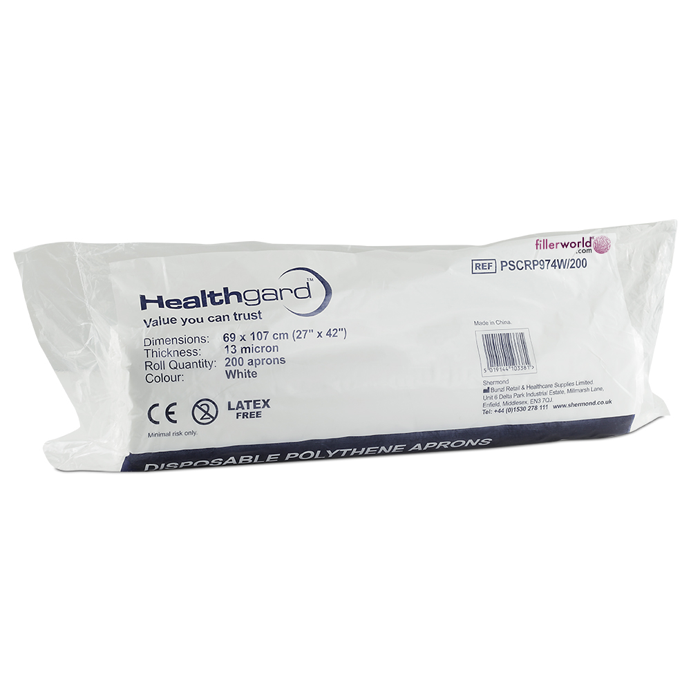 Healthgard Disposable Polythene Aprons ( 1 Roll) REF PSCRP974W/200