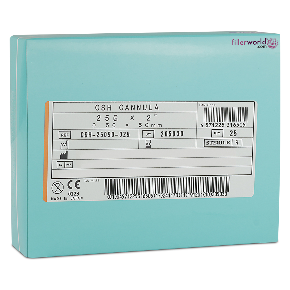 TSK Closed Single Hole Cannula 25G x 50mm (2”)  CSH-25050-025- 1 BOX OF 25