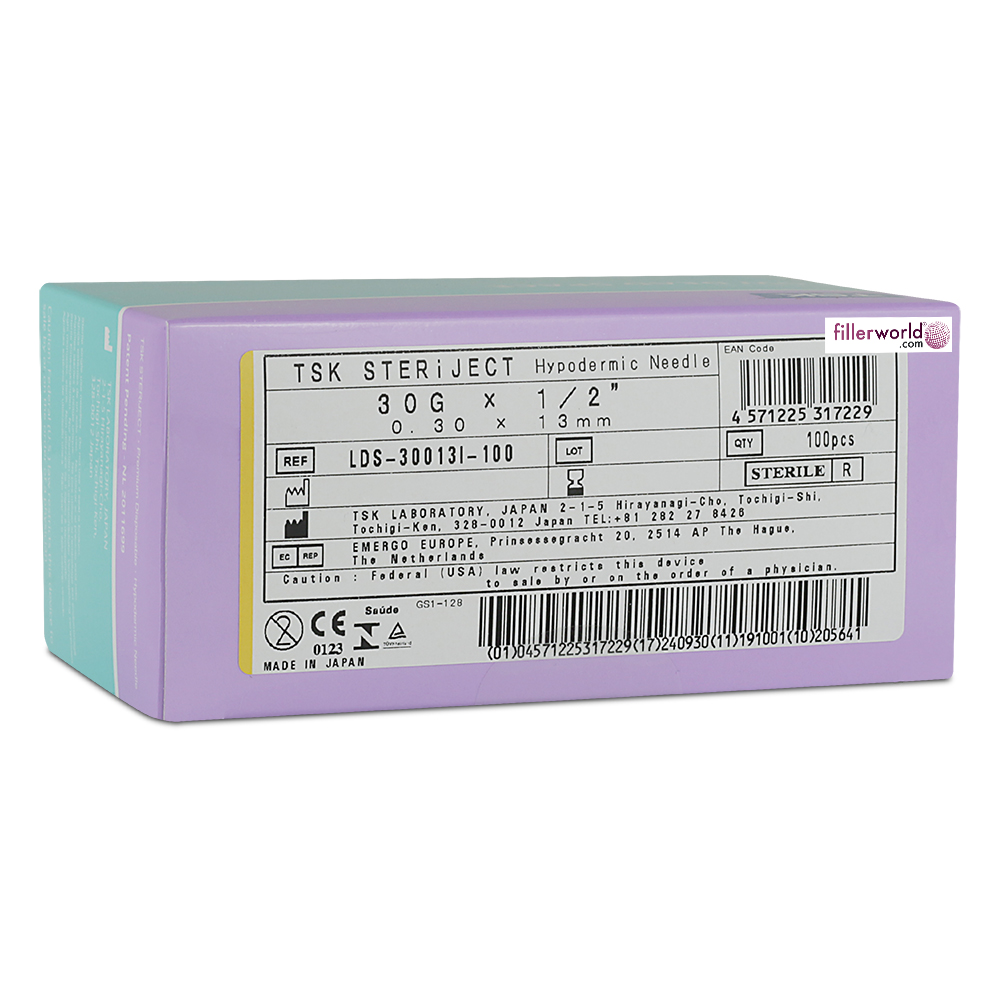 TSK Low Dead Space Hub Needle 30g x 13mm (1/2'') LDS-30013I 1 BOX OF 100