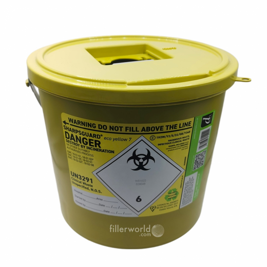 DNDD473YLR Yellow Lid Sharpsguard Sharps bin 7 litre • IMAGE TO BE UPDATED