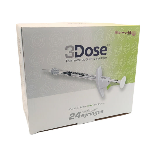 Vlow Medical 3Dose Syringe (1ml Syringe Green, Box 24pcs)